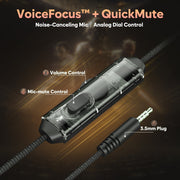 NUBWO N16 Gaming Headset for Xbox PS5 PC 50mm Sound Memory Foam-Black Yellow