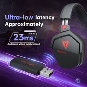 NUBWO N16 Gaming Headset for Xbox PS5 PC 50mm Sound Memory Foam-Black Red