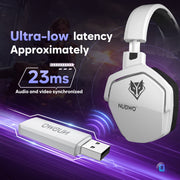 NUBWO G06 100H Battery Headset Dual Wireless 7.1 for PS5/PC/Switch-White