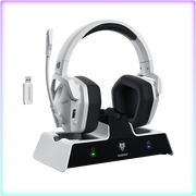NUBWO G06 Pro Wireless Gaming Headset with Dock, 120Hr Battery, ENC Mic