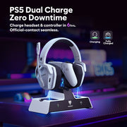 Nubwo G06 Pro Gaming Headset – PS5 Dock & 120h Battery-White