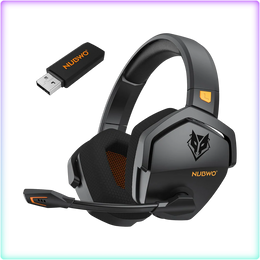 NUBWO G06 100H Battery Headset Dual Wireless 7.1 -Black Orange