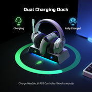 Nubwo G06 Pro Gaming Headset – PS5 Dock & 120h Battery-White