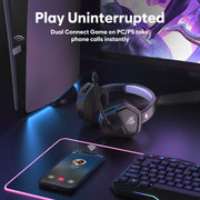 NUBWO G06 100H Battery Headset Dual Wireless 7.1 for PS5/PC/Switch-Black Gray