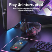 NUBWO N16 Gaming Headset for Xbox PS5 PC 50mm Sound Memory Foam-Black Red