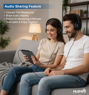 NUBWO HD01 Wired Studio Monitor DJ Headphones with 45mm Drivers