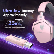 NUBWO G06 100H Battery Headset Dual Wireless 7.1 for PS5/PC/Switch-Pink