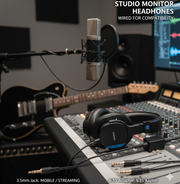 NUBWO HD01 Wired Studio Monitor DJ Headphones with 45mm Drivers