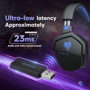 NUBWO G06 100H Battery Headset Dual Wireless 7.1 for PS5/PC/Switch-Black Blue