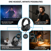 NUBWO HD01 Wired Studio Monitor DJ Headphones with 45mm Drivers